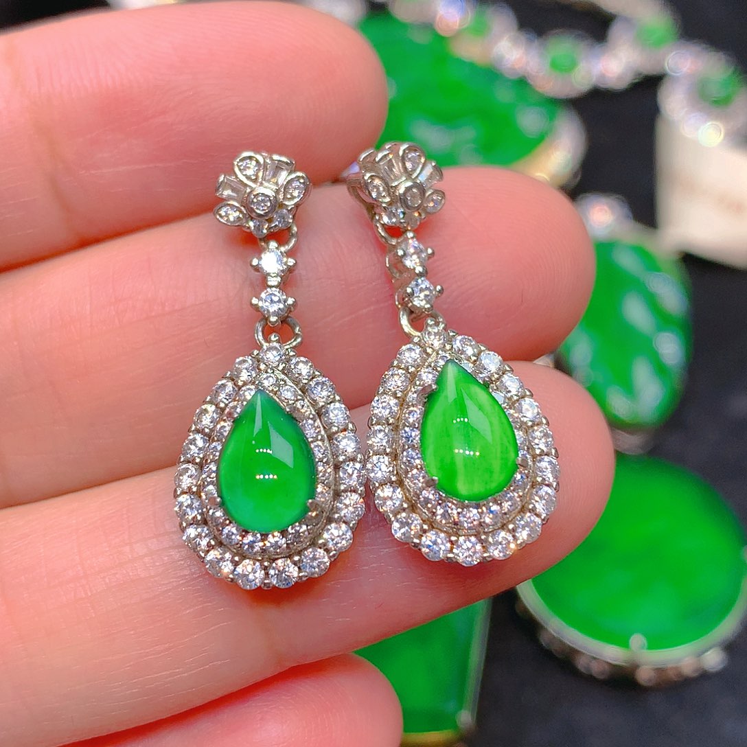 吊坠(不含链)银S925镶嵌翡翠翡翠