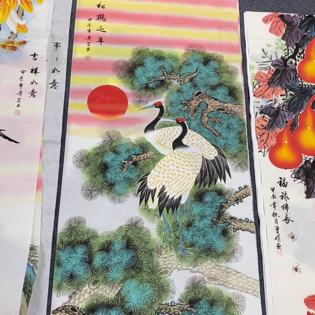 国画尺寸140✖️70手绘工笔四尺