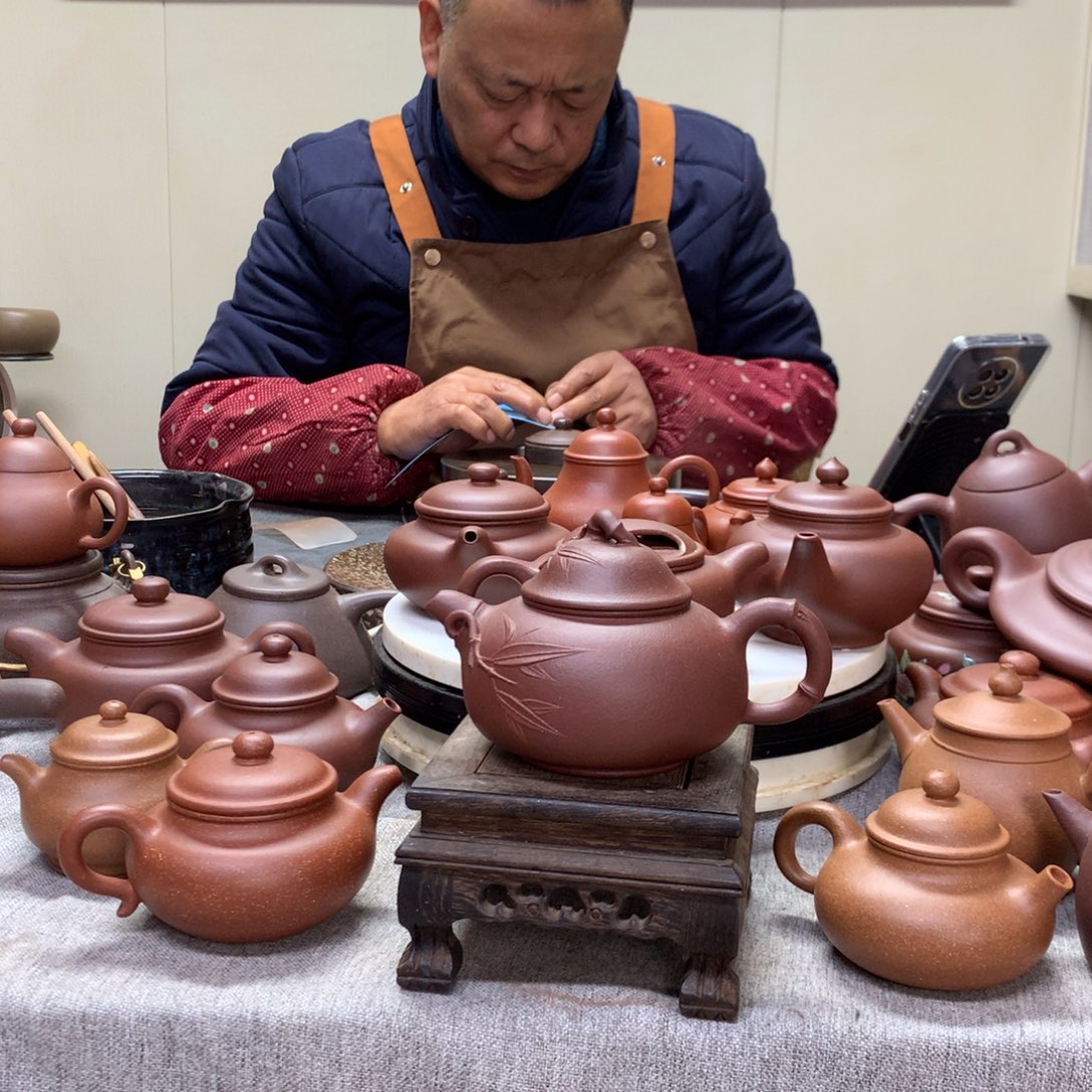 底槽青茶壶乳竹半手工制作