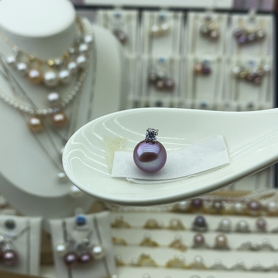 银S925镶嵌吊坠(不含链)淡水珍珠