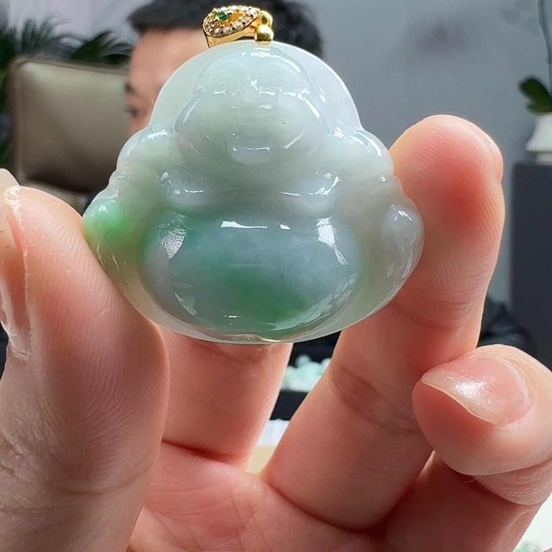 翡翠吊坠(不含链)银S925镶嵌天然