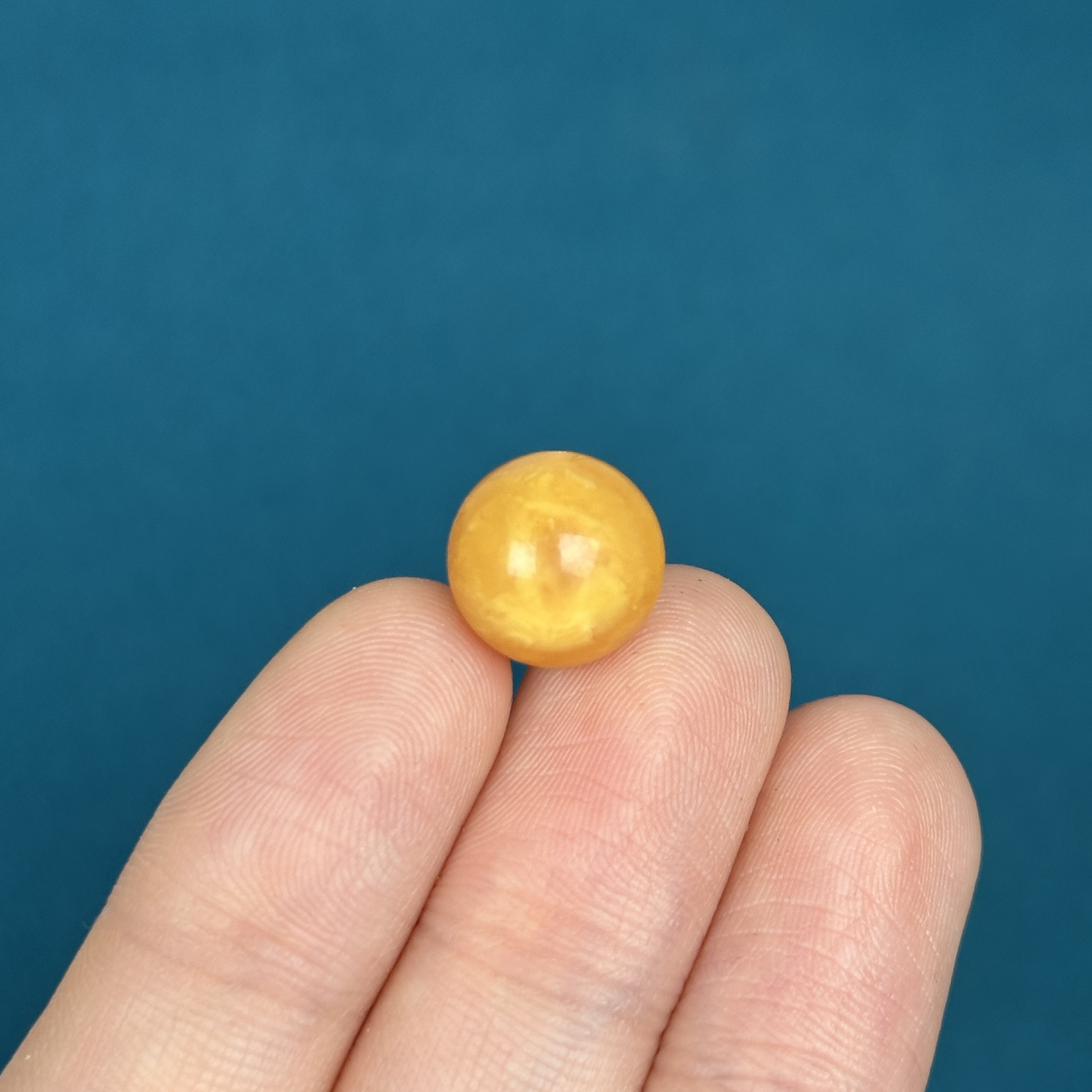 D7730天然蜜蜡 微花粉鸡油红圆珠 12mm支持复检假一罚十