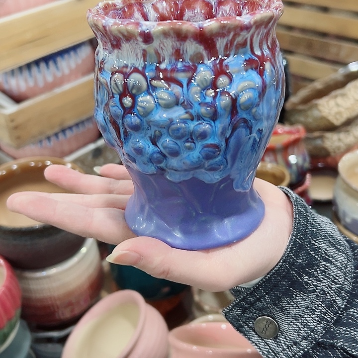 有孔.凑满10元发货多肉陶瓷花盆！