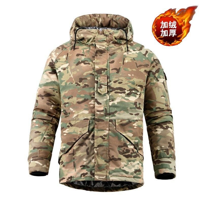 冬季迷彩热反射棉服加厚棉袄户外防风防寒保暖耐磨男女同款棉大衣