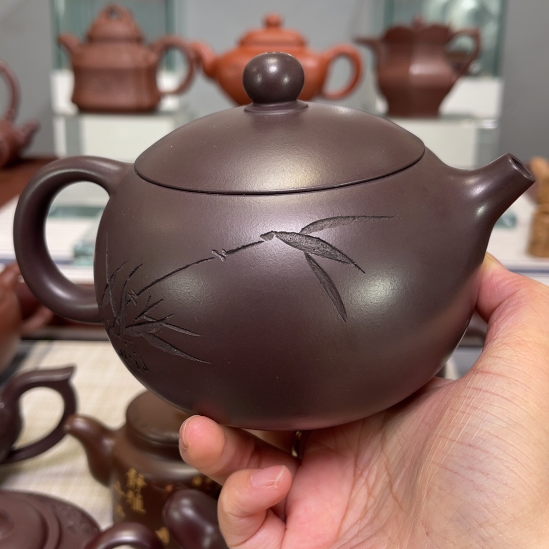 强***菜茶壶紫砂紫泥西施