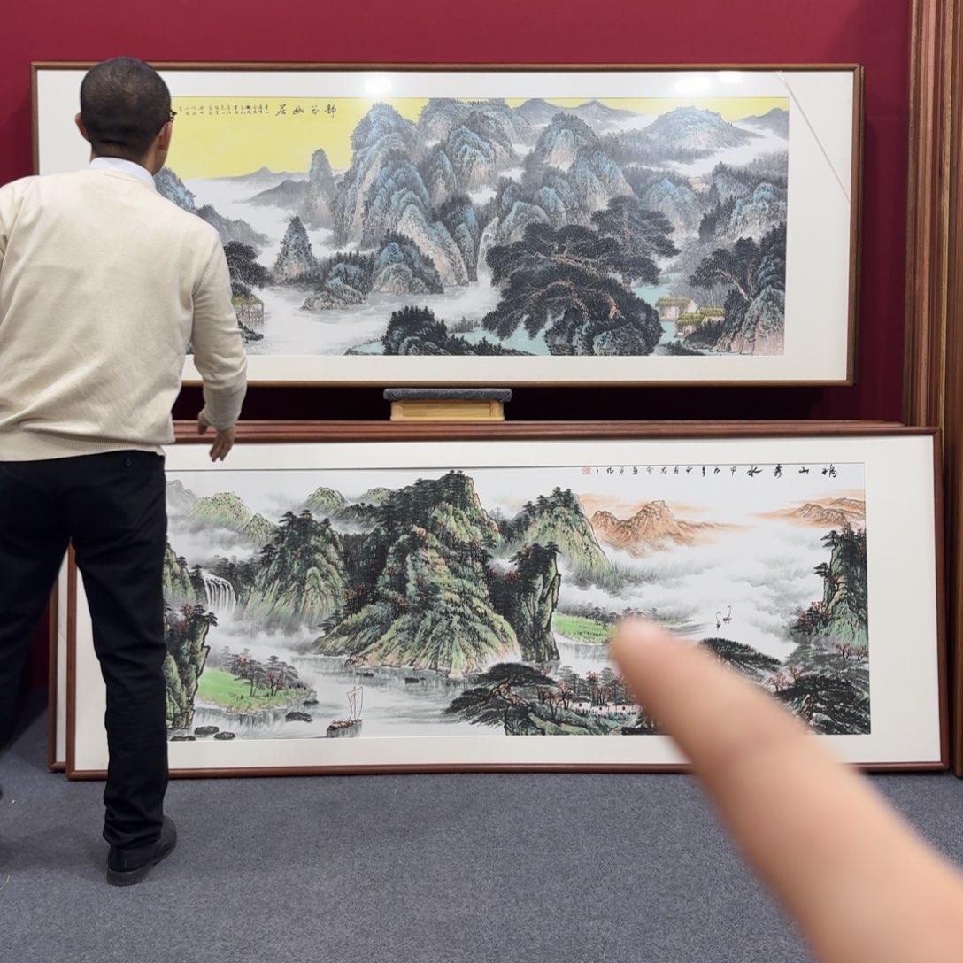 国画带框绘画210/80尺寸