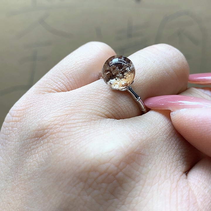 水晶水晶戒指银S925镶嵌