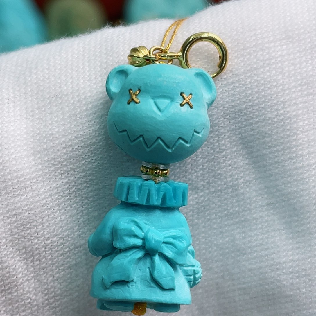 绿松石18K金镶嵌珠宝半成品