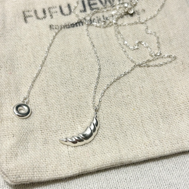 坠链均925银 S925纯银［牛角甜甜包］65cm可抽拉项链极简韩系毛衣链