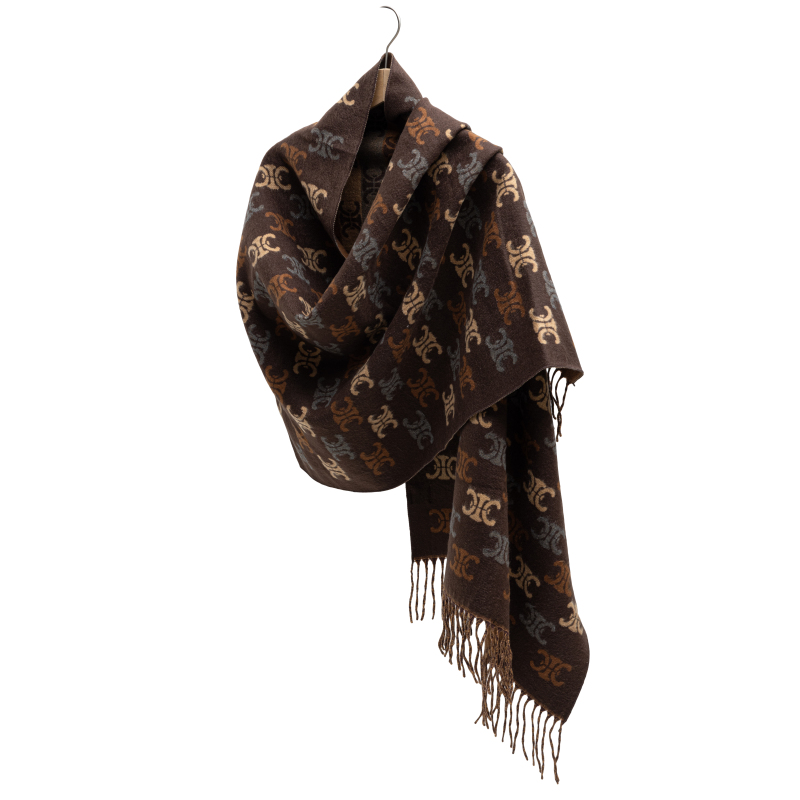 【南沙瑞熙】QYX-W-6068-咖啡色-轻奢小众设计感时尚百搭女士围巾