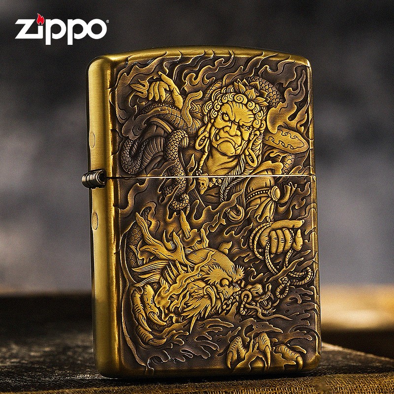 Zippo打火机不动明王盔甲浮雕鬼王防风打火机【骆骆专属】DYJ1