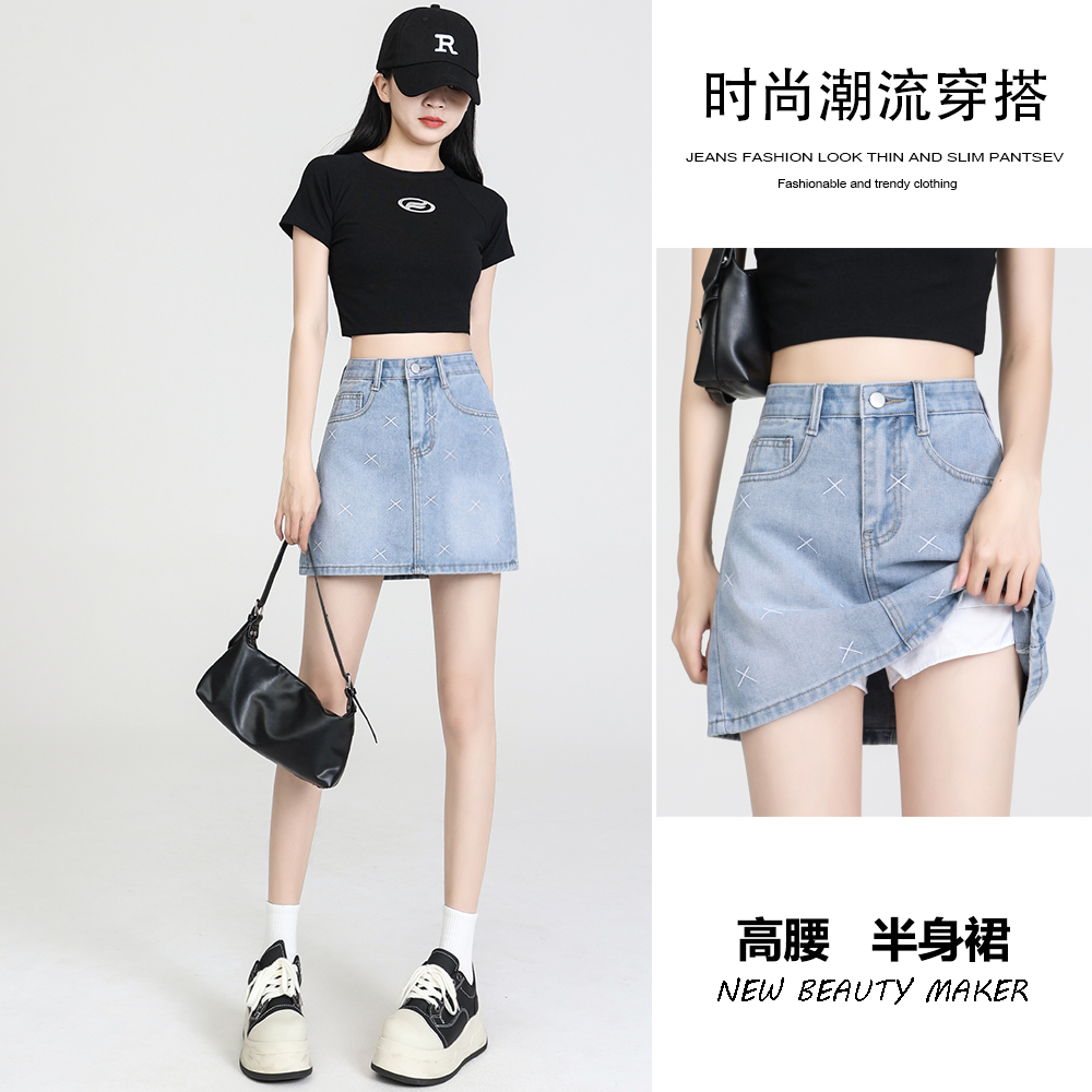 【现货】【运费险】牛仔短裙裤女2025夏款上新有内衬百搭显瘦大码短裙