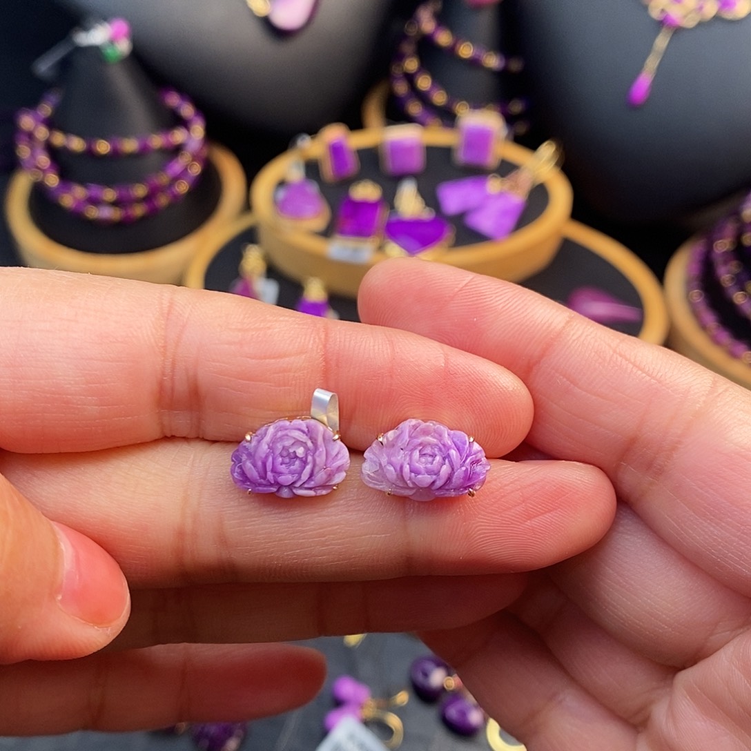 苏纪石（舒俱来）18K金镶嵌耳饰