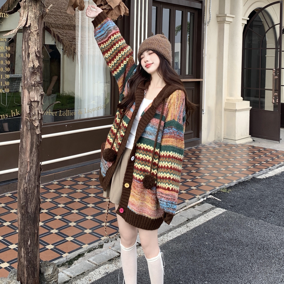 【运费补贴】减龄宽松针织开衫爆款女装毛衣巨好看长袖外套1130#