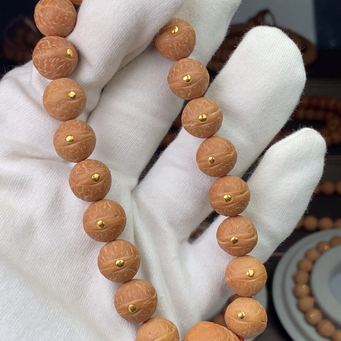 凤眼菩提手串尼泊尔凤眼实心镶嵌金钉12