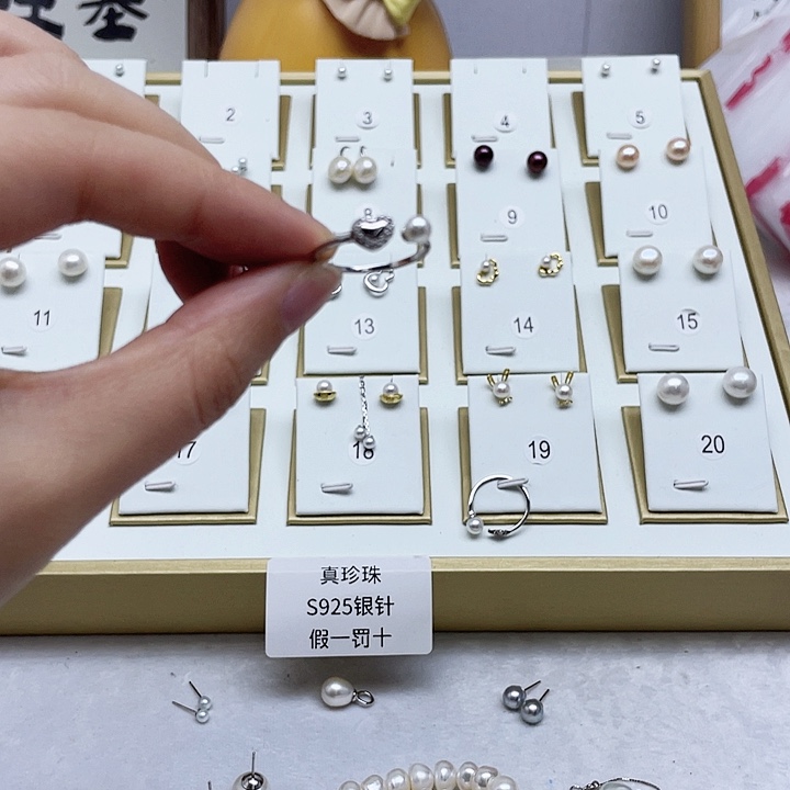 淡水珍珠戒指银S925镶嵌我***美