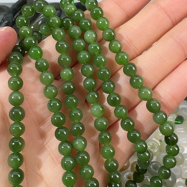 和田玉（碧玉）未镶嵌手链6mm