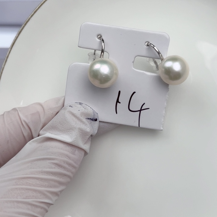淡水珍珠耳饰银S925镶嵌