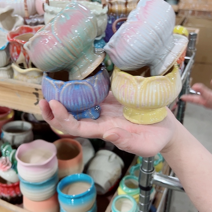 有孔，凑单福利满10元发货陶瓷多肉花盆！