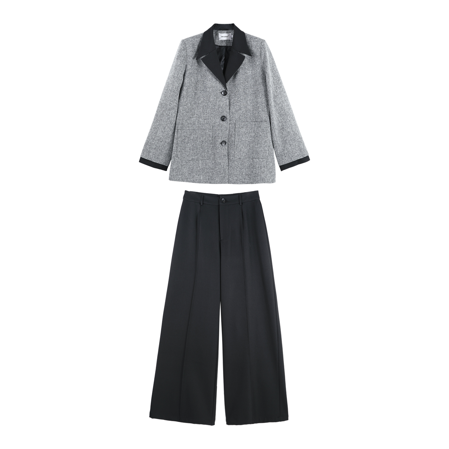 DENGDAHA「大哈」西装外套高腰休闲裤气质复古时尚套装HBZX641501