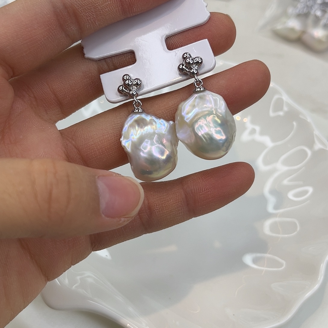 耳饰合金淡水珍珠
