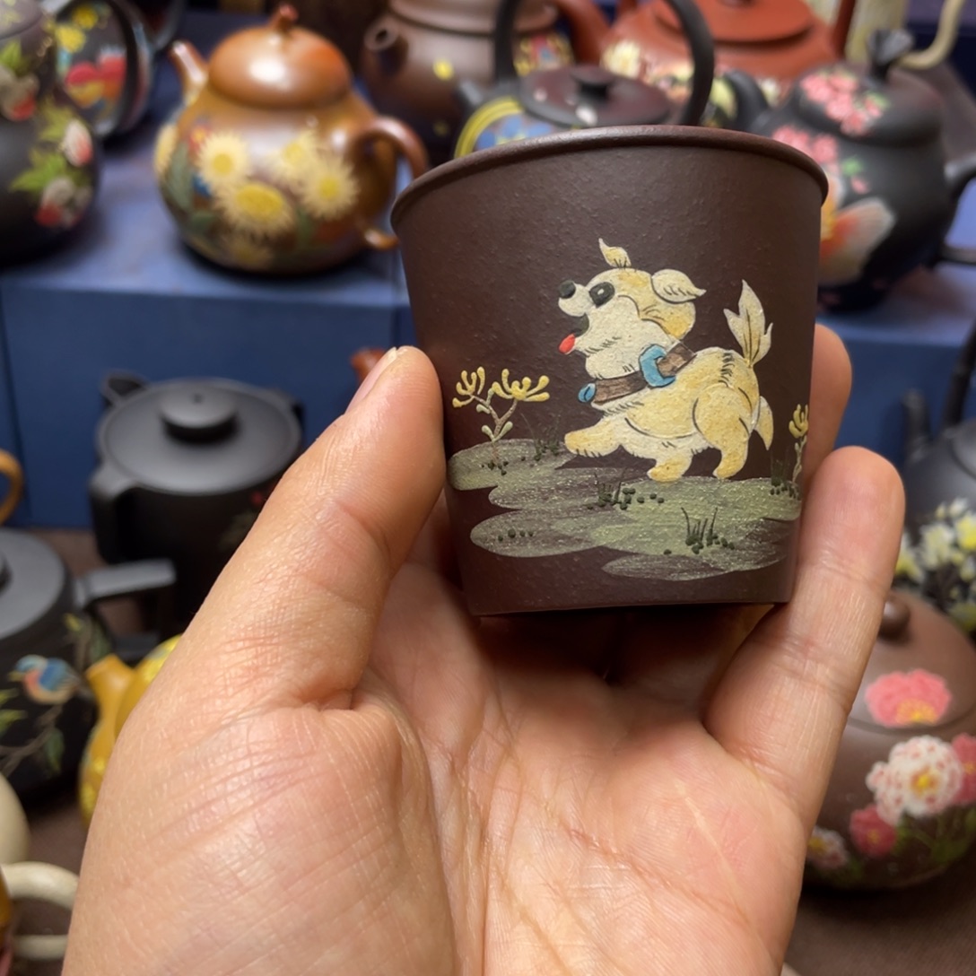 茶杯红泥紫砂主人杯100cc