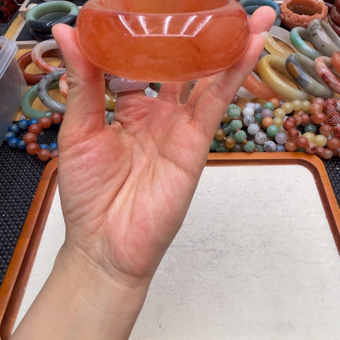 石英岩玉未镶嵌圈口58