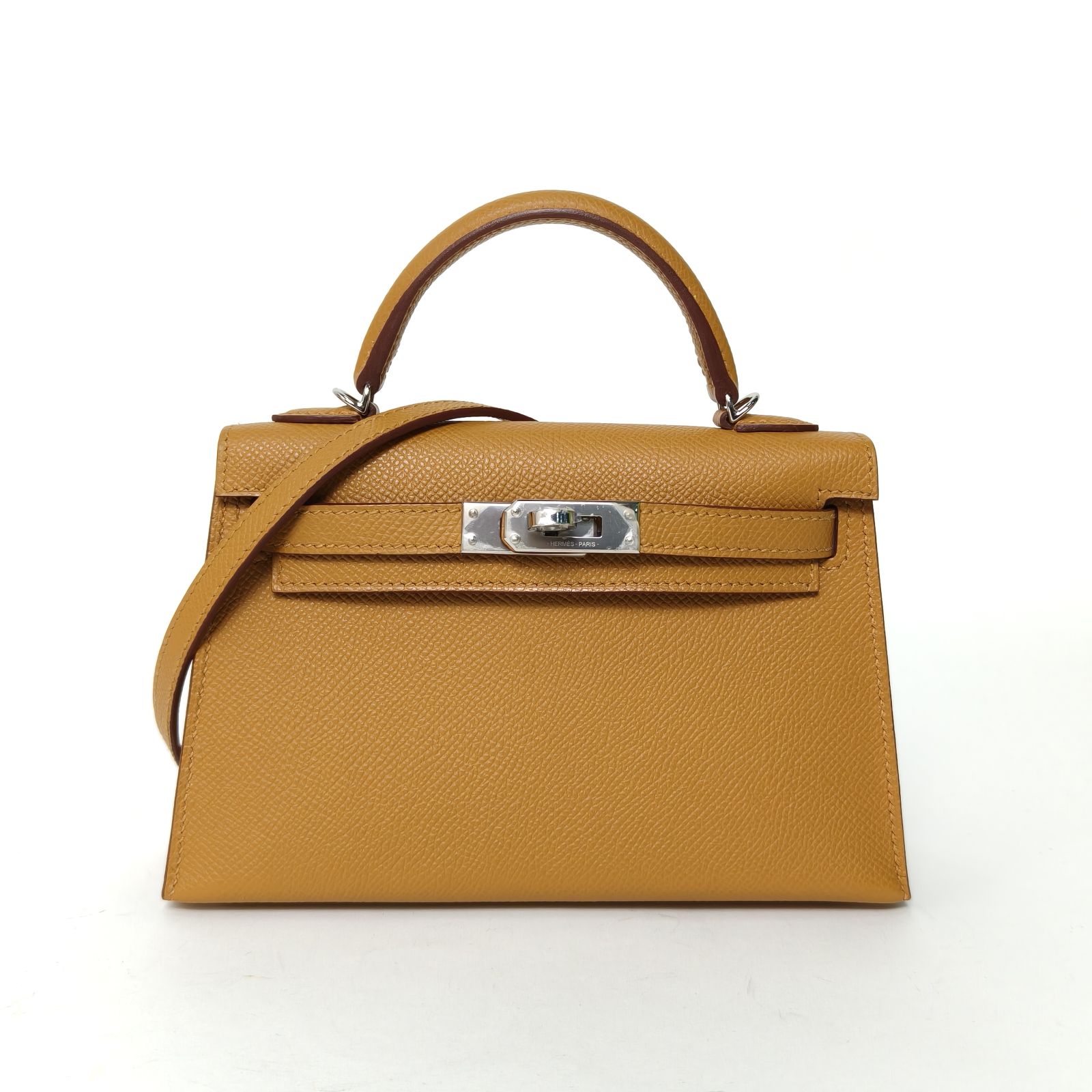 99新 Hermes/爱马仕 小花6欢 Kelly 二代 芝麻色 Ep皮 B刻 银扣 