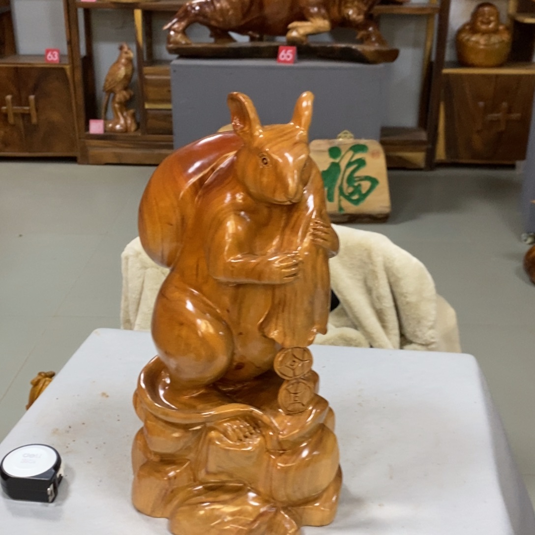 老***！香樟木纯手工雕刻老鼠