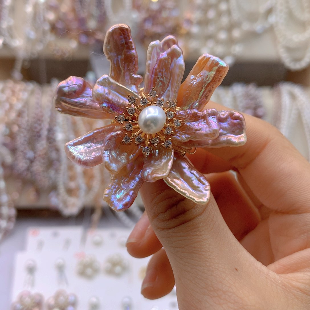 淡水珍珠耳饰银S925镶嵌