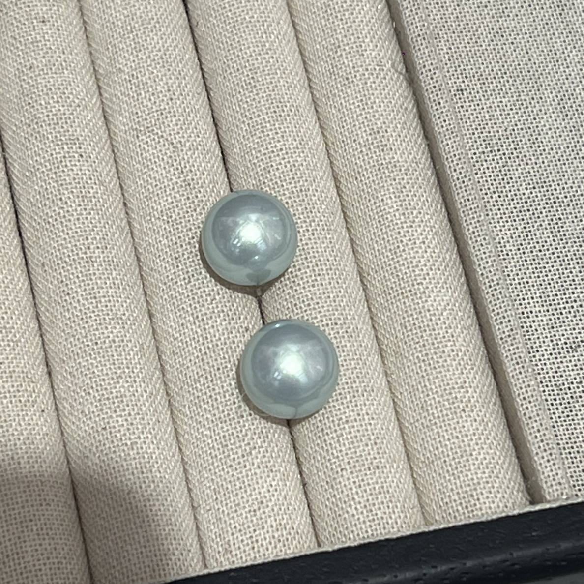 非金属合成锆石耳饰 蓝色珠珠耳钉好看