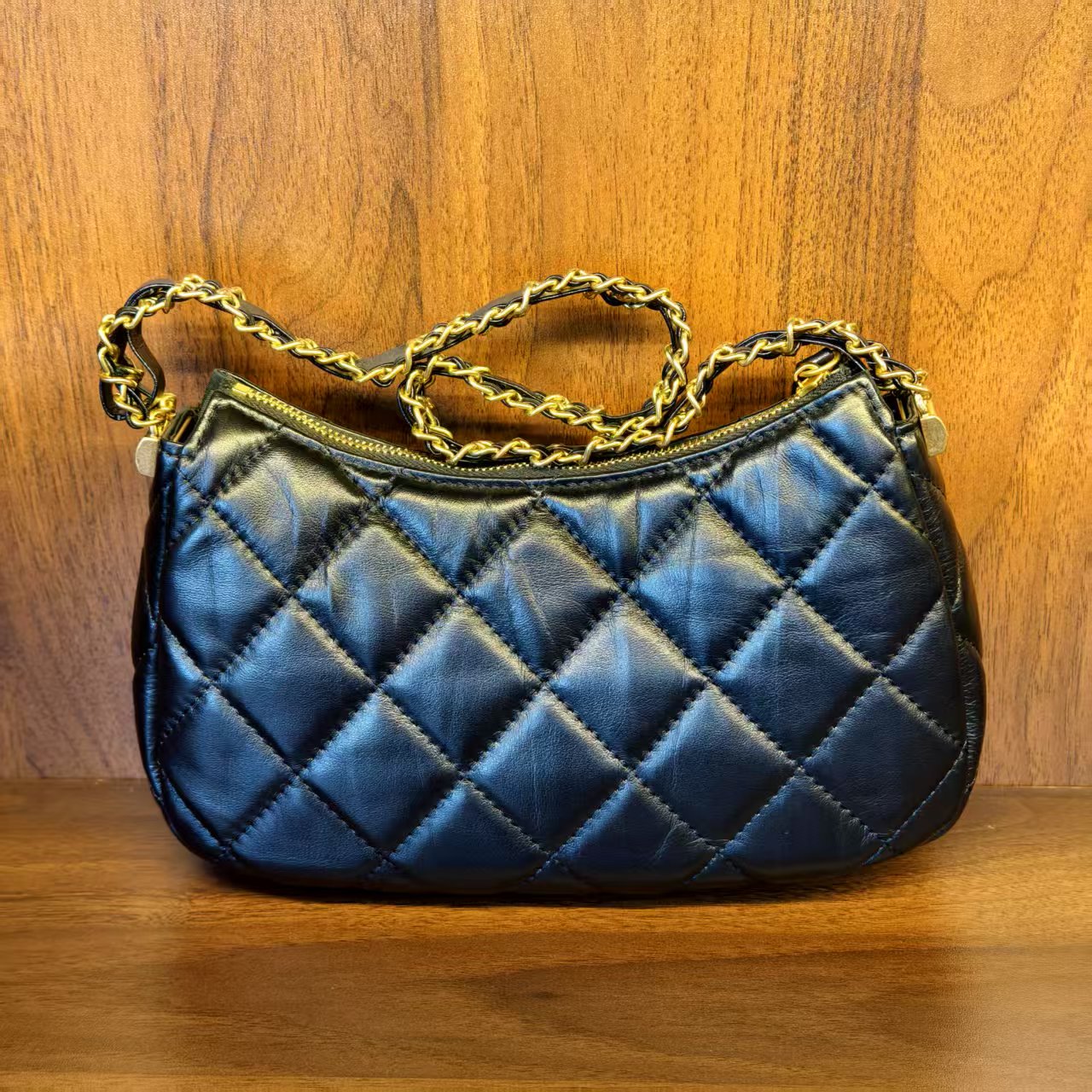 薇薇手工真皮包1093-23-黑色-长23x高14-24K香A217