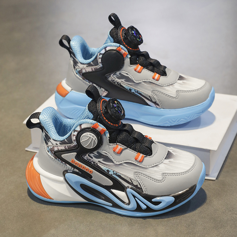 巴布豆儿童篮球鞋2025春秋新款休闲时尚网面透气男童运动鞋女童鞋