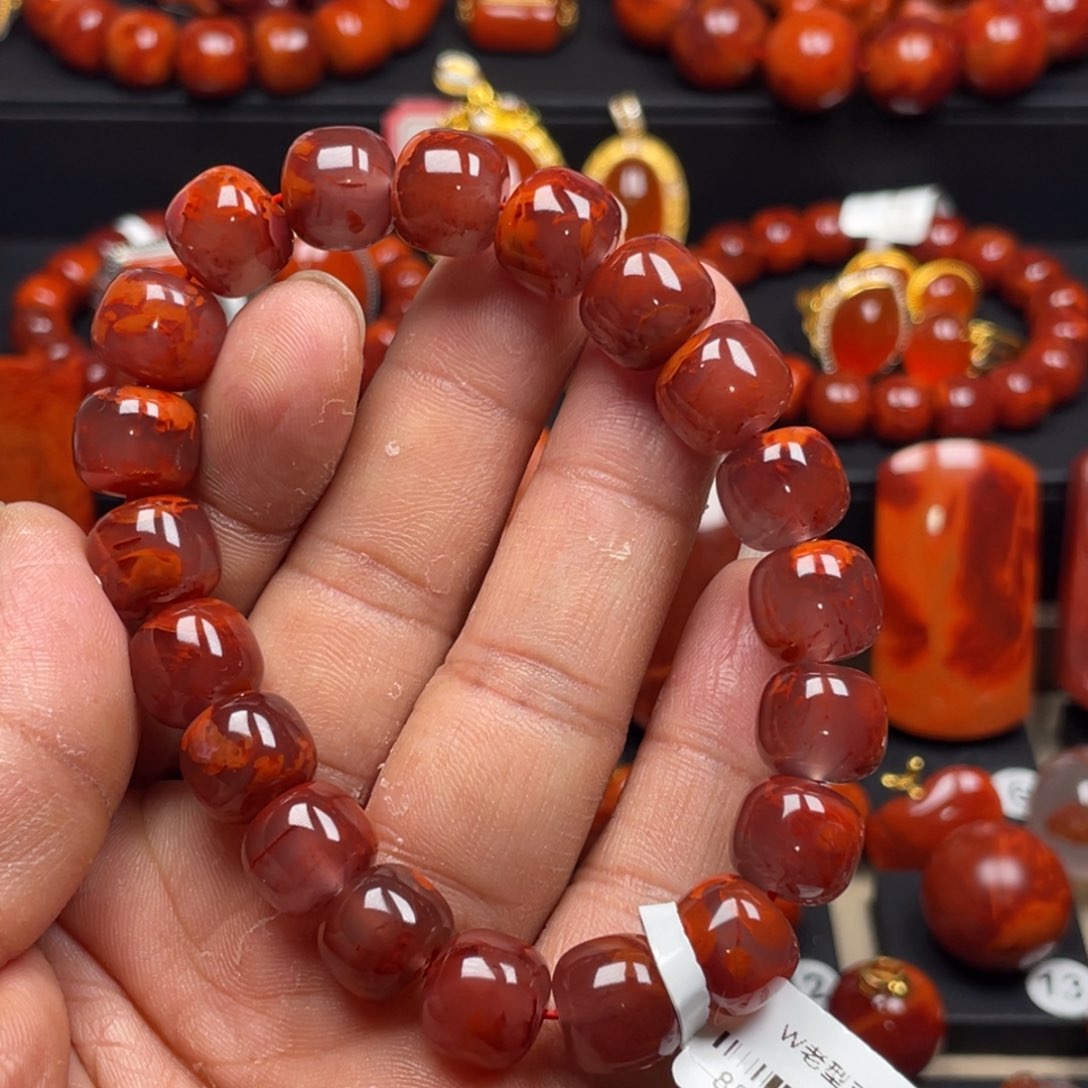 南红玛瑙珠宝奇石未镶嵌单圈11