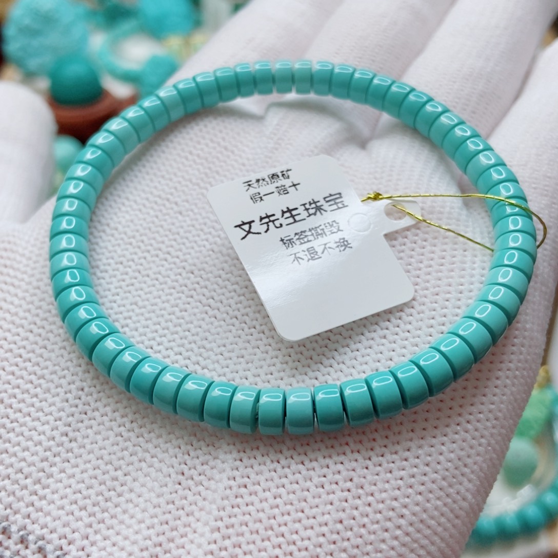 未镶嵌绿松石直切手串5.2mm