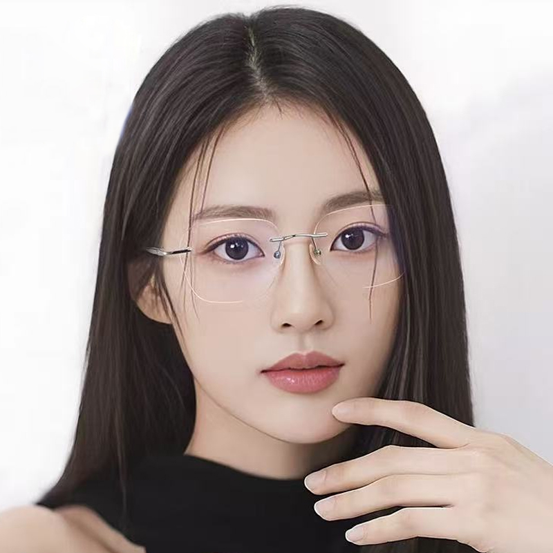 【新品女士无框】复古眼镜女轻奢时尚无框眼镜女可配近视眼镜