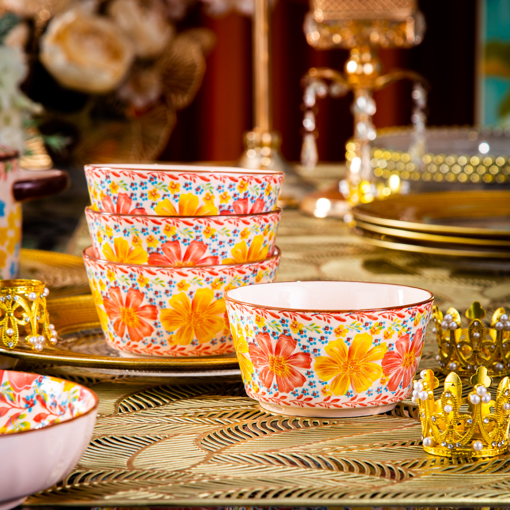 外贸出口【Diacelain】高端陶瓷餐具蒲公英4.5英寸米饭碗吃饭碗