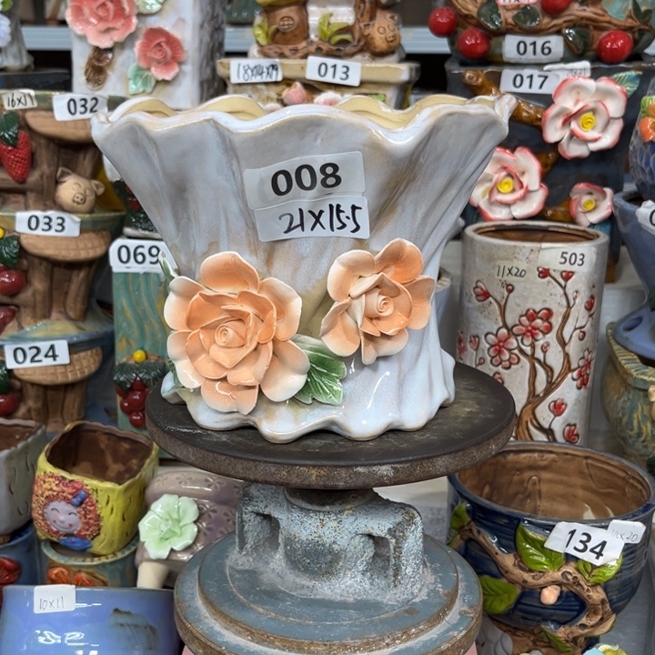 紫砂花盆粗陶材质多肉花盆