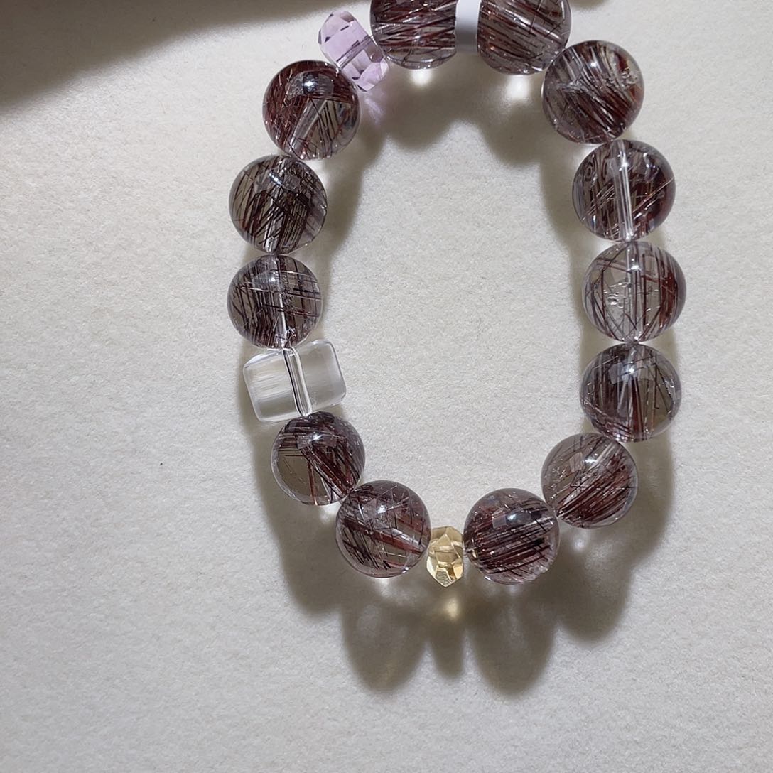 乖***花发晶手链未镶嵌红铜发