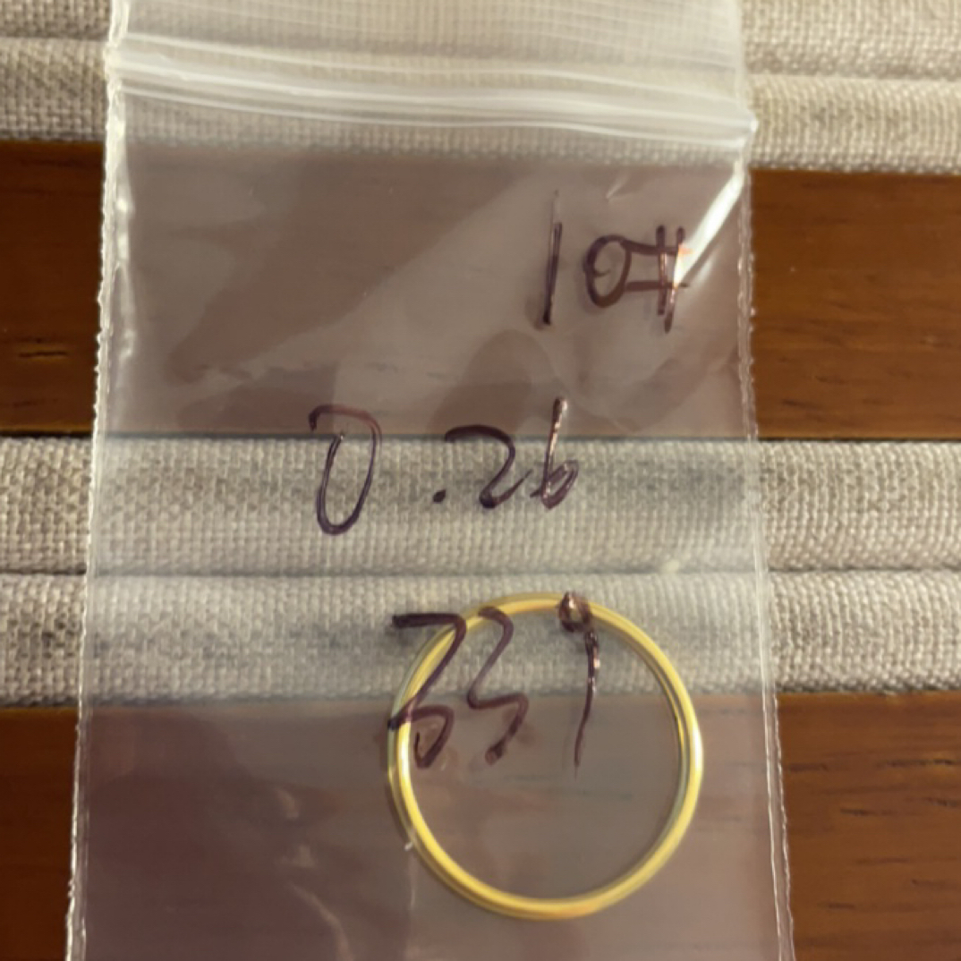 克重0.26 10号 亮面戒指 足金999