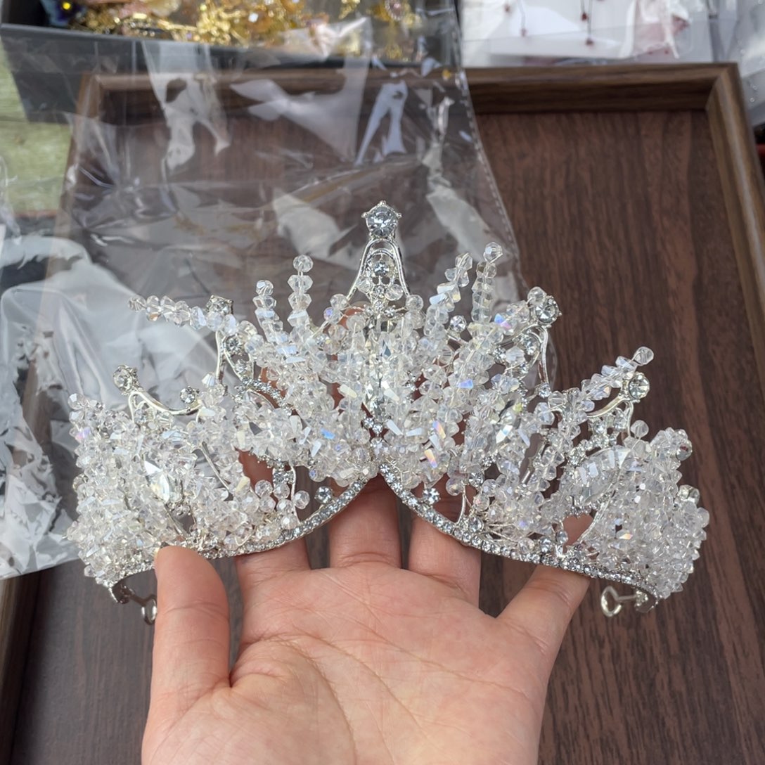 混合材质新娘头饰默认微瑕不退换