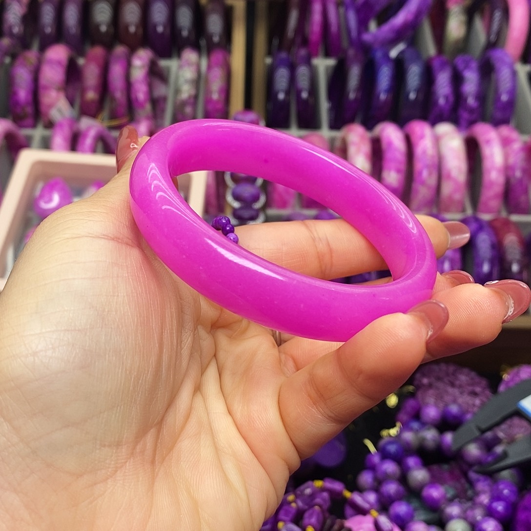 黄***3珐琅非金属冰桃红手镯60