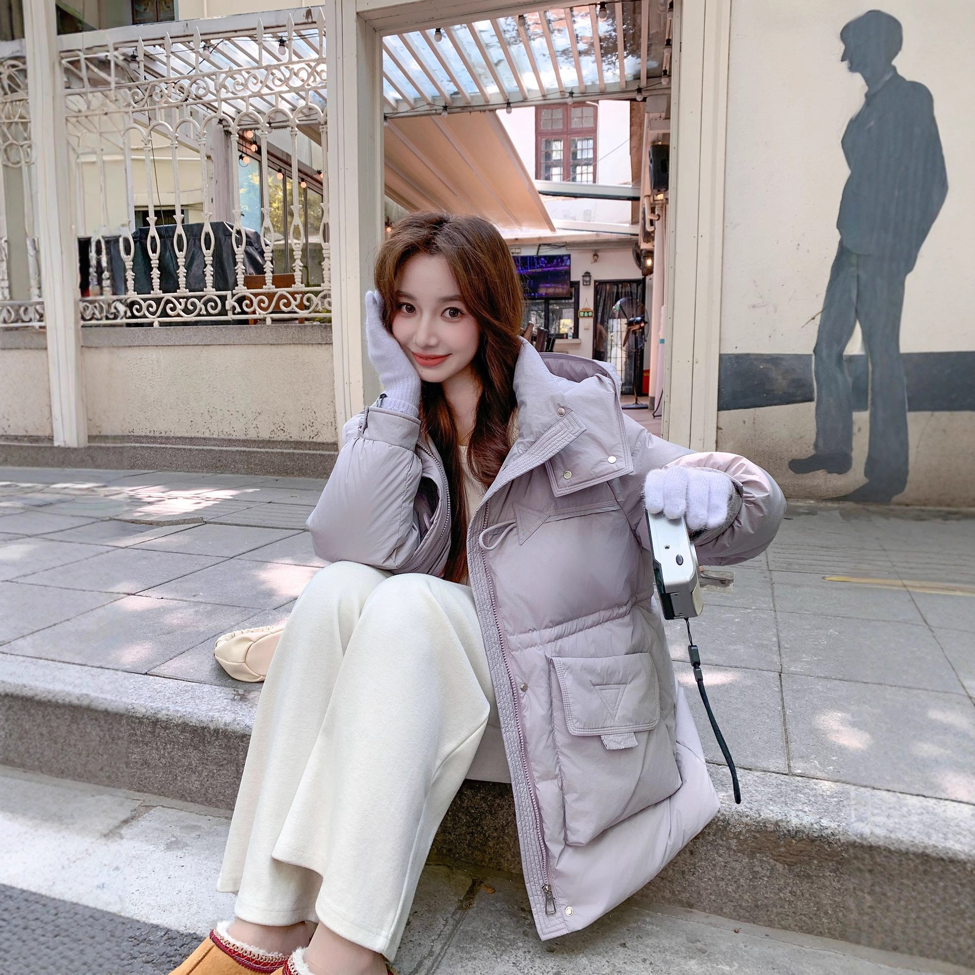 大码羽绒服胖mm200斤加肥加大250宽松加厚中长白鸭绒外套女