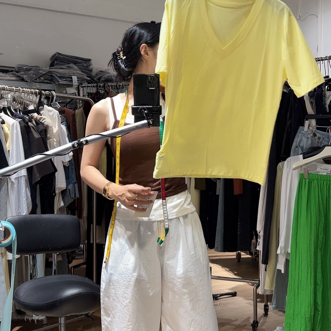 醋酯纤维元西黄色v领