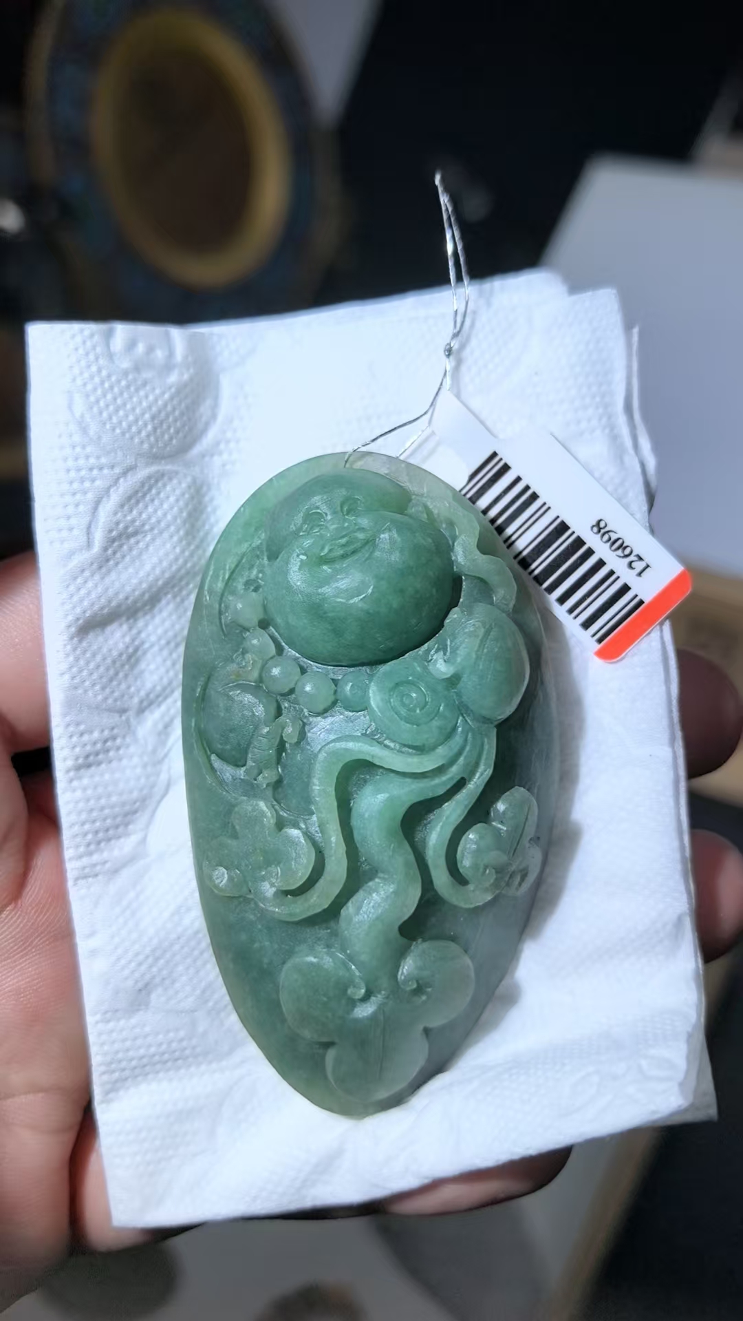 毛货翡翠A货精美逍遥佛QJSX00030 126098