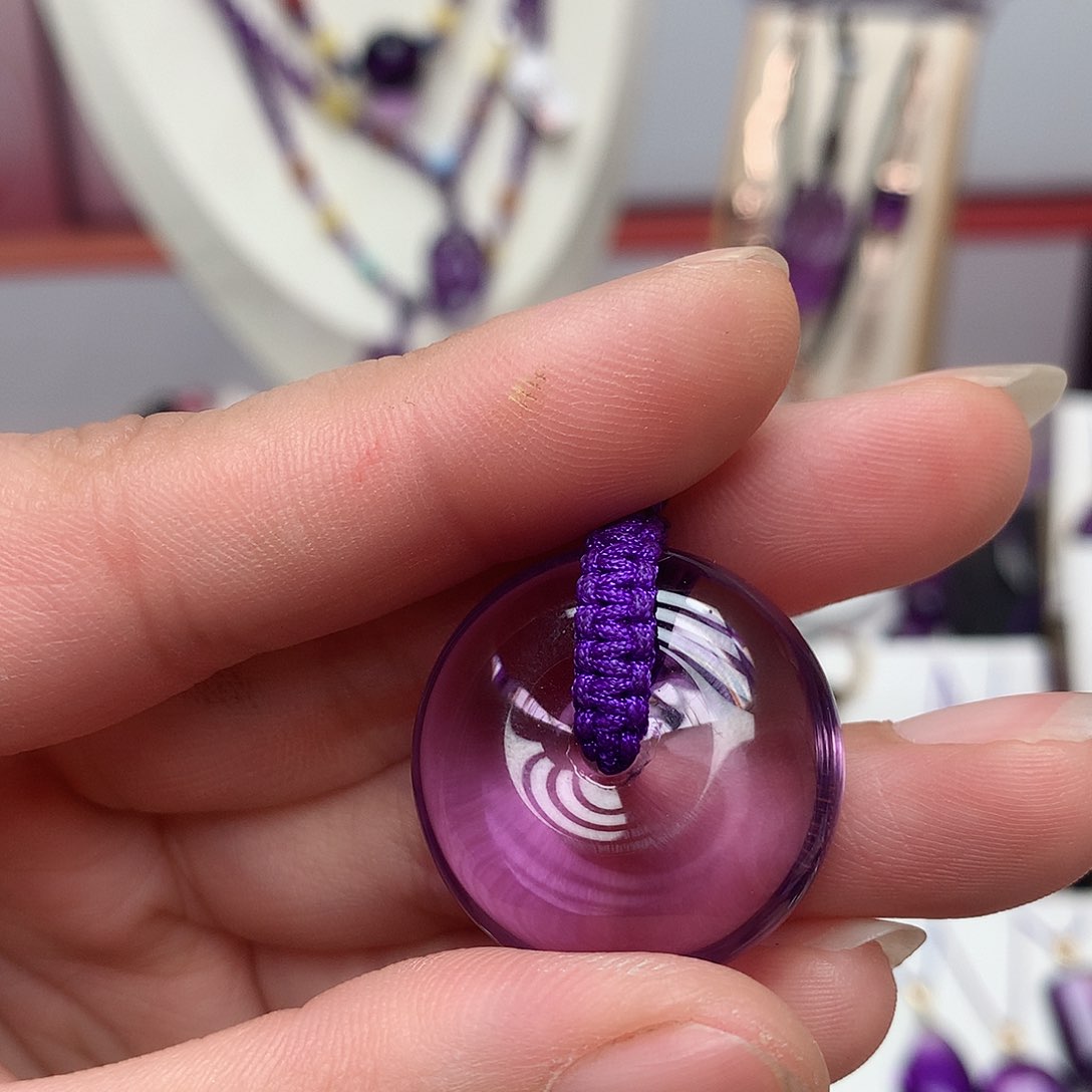 紫晶颈饰未镶嵌平安扣