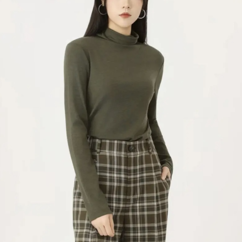 AMASS/阿玛施秋冬新款时尚纯色百搭高领气质打底衫修身显瘦530071