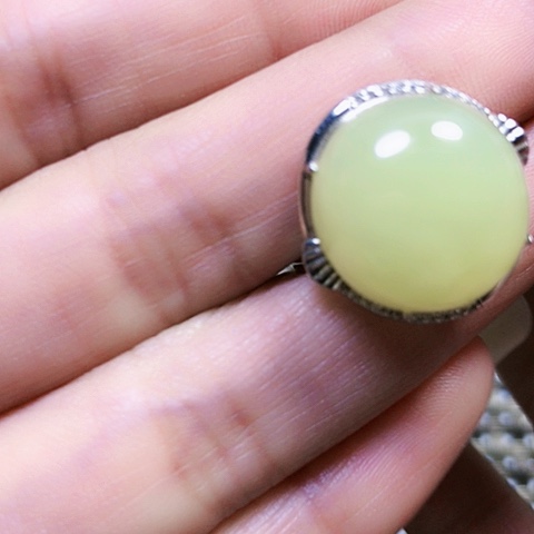 蒲***蒲和田玉银S925镶嵌戒指