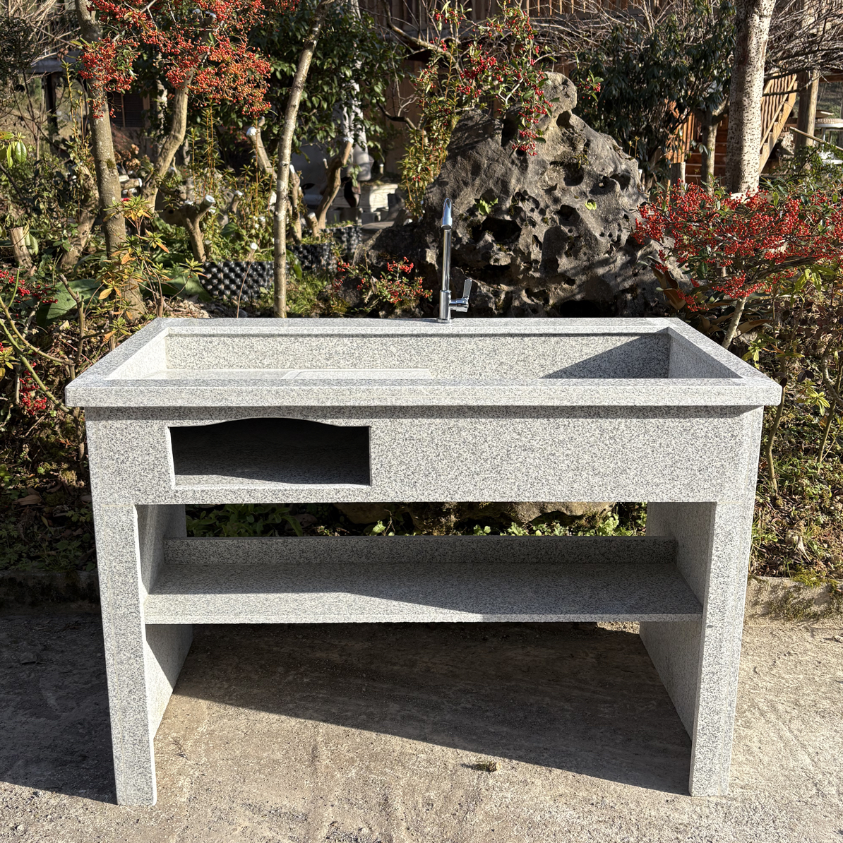 天然花岗岩轻奢实用型户外一体式免安装洗衣池家装卫浴包邮包配件