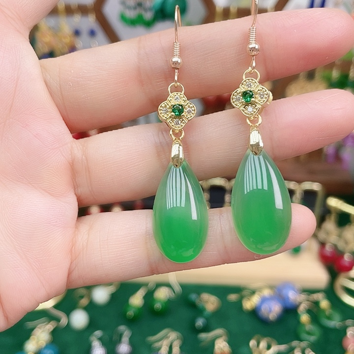 玛瑙/玉髓耳钉合金